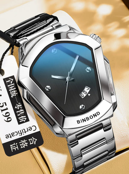 KissICON White black KissIcon Diamond Shaped Men Watch Waterproof Strap -