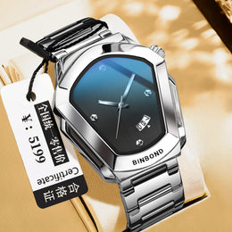 KissICON White black KissIcon Diamond Shaped Men Watch Waterproof Strap -