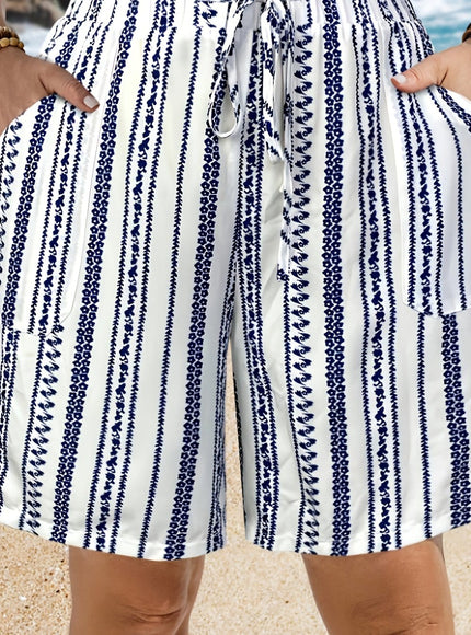 jkthpu-45 White Blue / UK 20 QuickDry Beach Pants for Effortless Summer Style