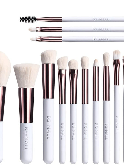 KissICON White Bsmall 14pc Pro White Makeup Brush Set
