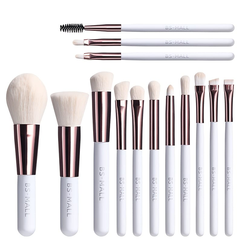 KissICON White Bsmall 14pc Pro White Makeup Brush Set