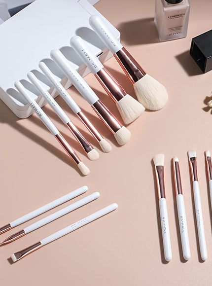 KissICON White Bsmall 14pc Pro White Makeup Brush Set