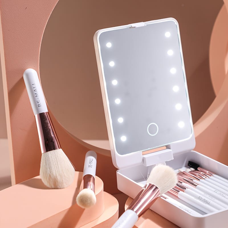 KissICON White Bsmall 14pc Pro White Makeup Brush Set