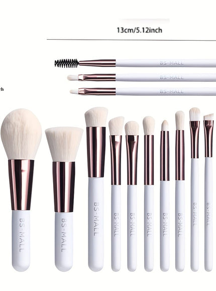 KissICON White Bsmall 14pc Pro White Makeup Brush Set