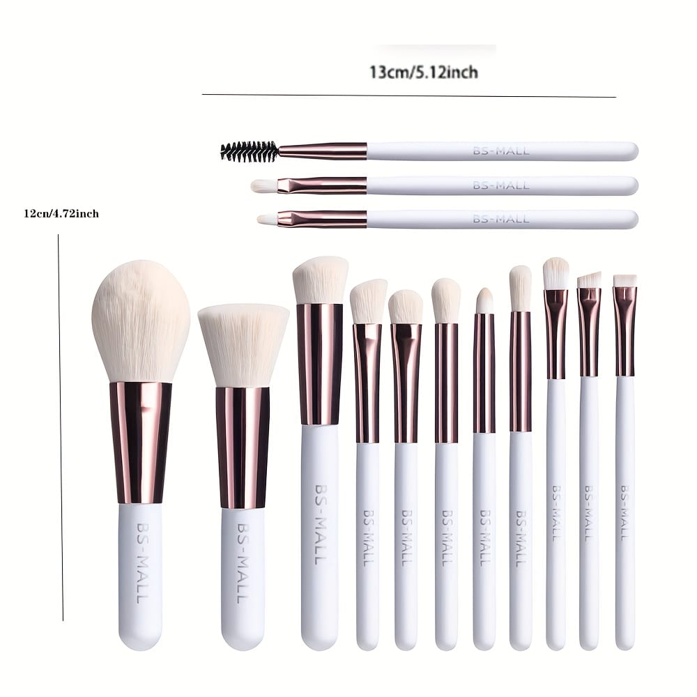 KissICON White Bsmall 14pc Pro White Makeup Brush Set