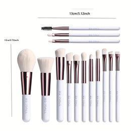 KissICON White Bsmall 14pc Pro White Makeup Brush Set