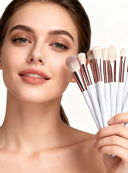 KissICON White Bsmall 14pc Pro White Makeup Brush Set