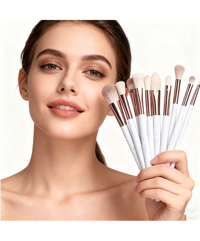 KissICON White Bsmall 14pc Pro White Makeup Brush Set
