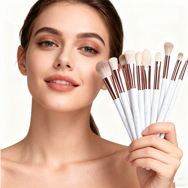 KissICON White Bsmall 14pc Pro White Makeup Brush Set