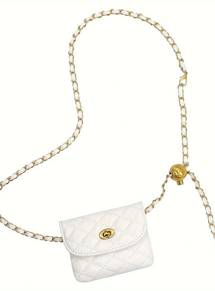KissICON WHITE Chic Leather Chain Waist Crossbody – Shoulder Belt