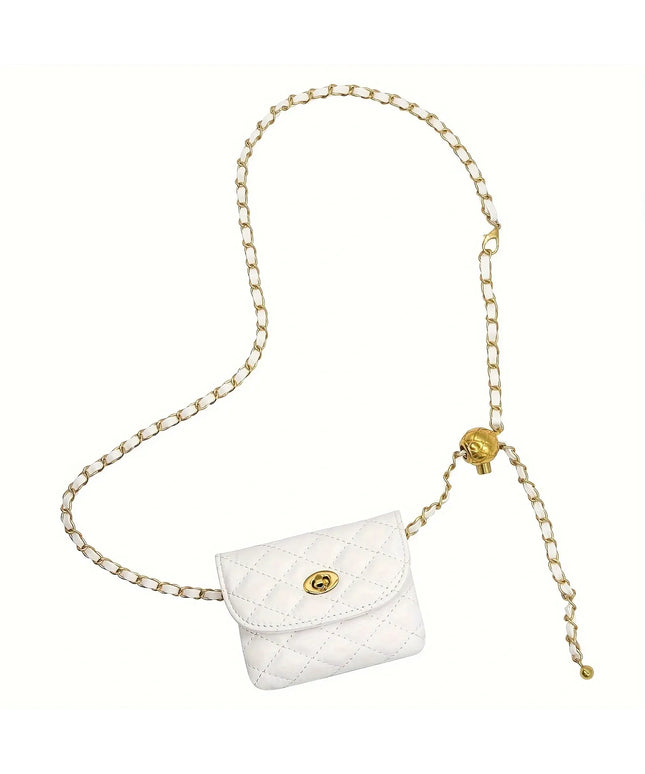 KissICON WHITE Chic Leather Chain Waist Crossbody – Shoulder Belt