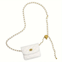 KissICON WHITE Chic Leather Chain Waist Crossbody – Shoulder Belt
