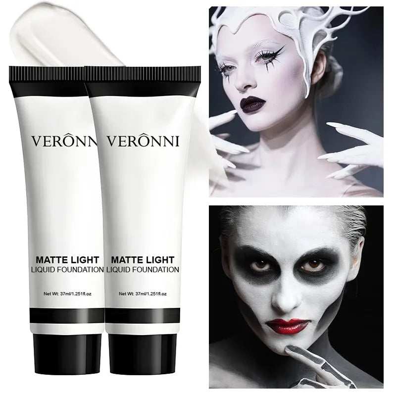 KissICON WHITE / China Mainland Halloween Pure White Makeup Foundation Mixable Pure White Foundation Adjuster Concealer Face Paint Makeup Clown COS Carnival