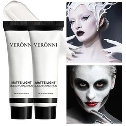 KissICON WHITE / China Mainland Halloween Pure White Makeup Foundation Mixable Pure White Foundation Adjuster Concealer Face Paint Makeup Clown COS Carnival