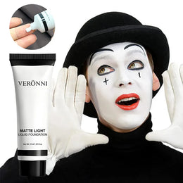 KissICON WHITE / China Mainland Halloween Pure White Makeup Foundation Mixable Pure White Foundation Adjuster Concealer Face Paint Makeup Clown COS Carnival