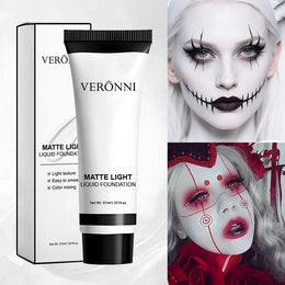 KissICON WHITE / China Mainland Halloween Pure White Makeup Foundation Mixable Pure White Foundation Adjuster Concealer Face Paint Makeup Clown COS Carnival