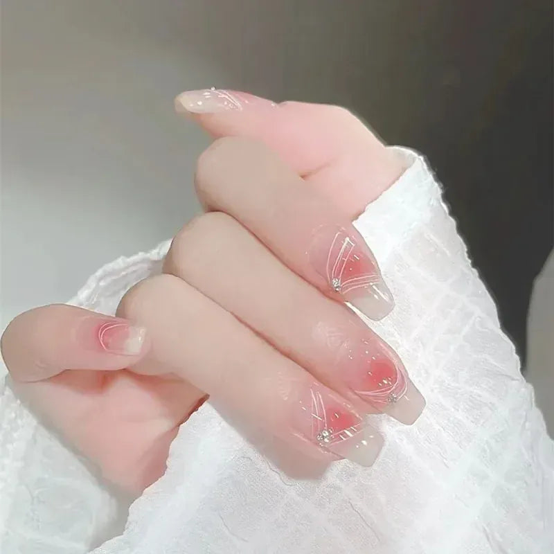 KissICON White French Press On Nails 3D Bowknot Full