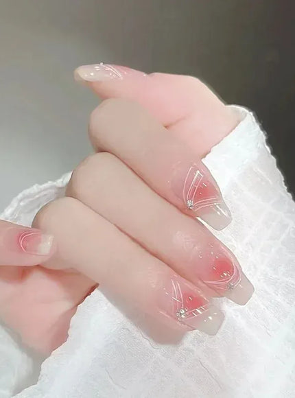 KissICON White French Press On Nails 3D Bowknot Full