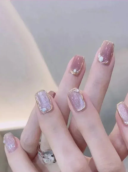 KissICON White French Press On Nails 3D Bowknot Full