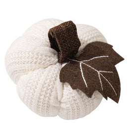 KissICON White Halloween Decorations Artificial Pumpkin Knitted Soft Pumpkin For Home Thanksgiving Harvest Festive Party Holiday DIY Decor 9cm
