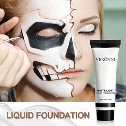 KissICON WHITE Halloween Pure White Makeup Foundation Mixable Pure White Foundation Adjuster Concealer Face Paint Makeup Clown COS Carnival