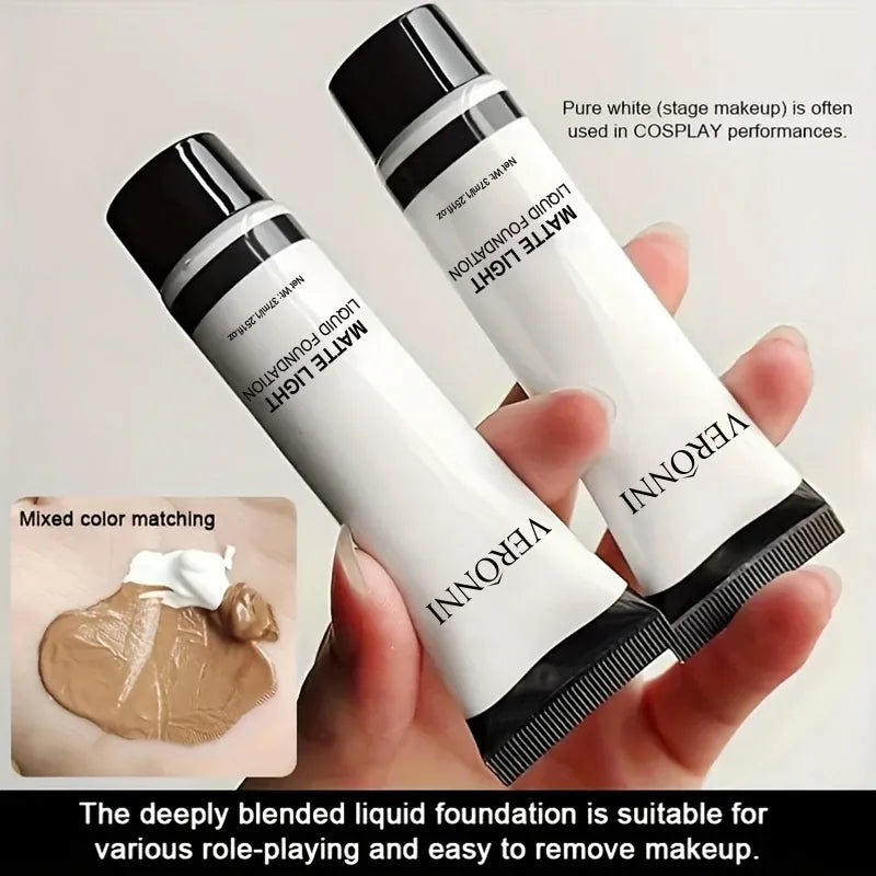 KissICON WHITE Halloween Pure White Makeup Foundation Mixable Pure White Foundation Adjuster Concealer Face Paint Makeup Clown COS Carnival