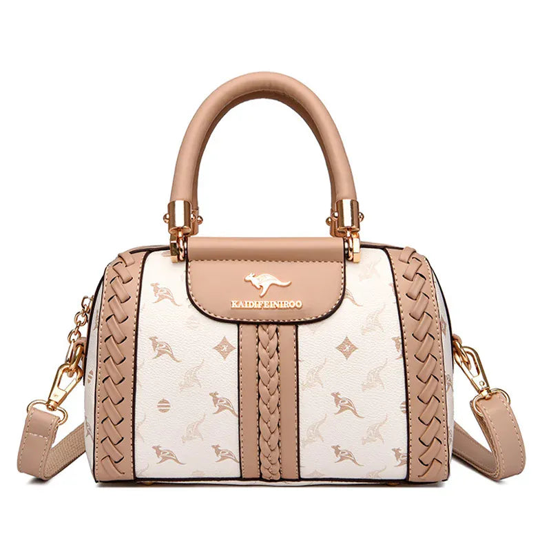 KissICON White Khaki Handbags Bags Designer Shoudler Shoulder Messenger Semi