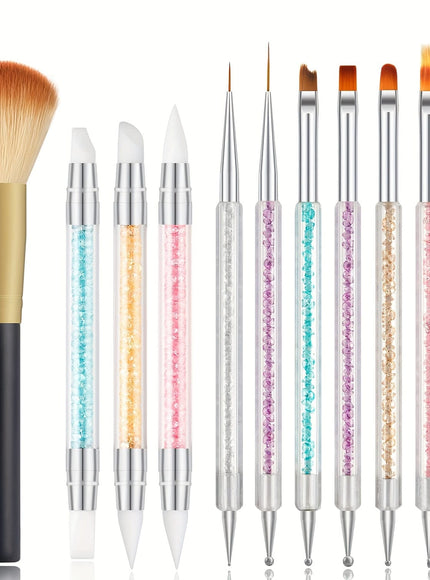 KissICON White KissIcon 11Pcs Nail Art Brushes Set - Double