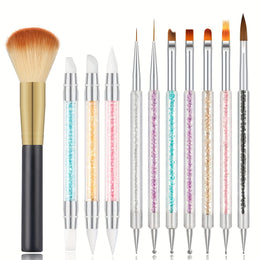 KissICON White KissIcon 11Pcs Nail Art Brushes Set - Double
