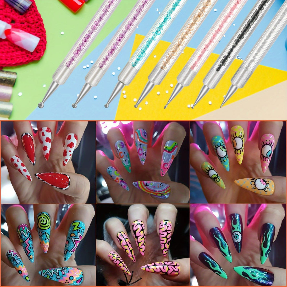 KissICON White KissIcon 11Pcs Nail Art Brushes Set - Double