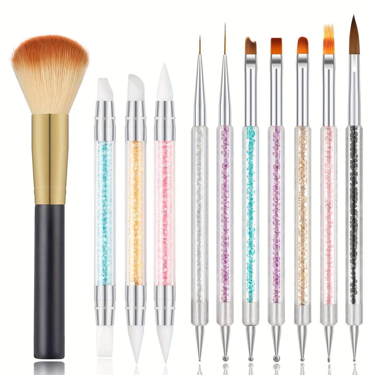 KissICON White KissIcon 11Pcs Nail Art Brushes Set - Double