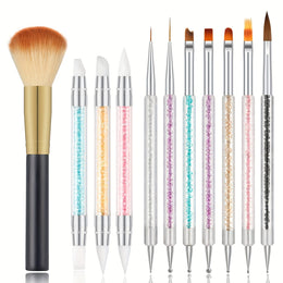 KissICON White KissIcon 11Pcs Nail Art Brushes Set - Double