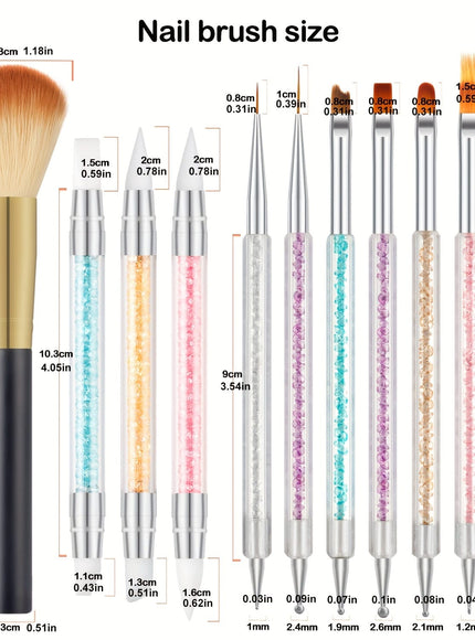 KissICON White KissIcon 11Pcs Nail Art Brushes Set - Double