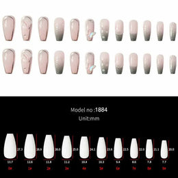 KissICON WHITE KissIcon 24Pcs Pink Rhinestones Press On Nails -