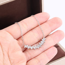 KissICON WHITE KissIcon 925 Silver Zircon Smile Necklace - Elegant Gift