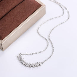 KissICON WHITE KissIcon 925 Silver Zircon Smile Necklace - Elegant Gift