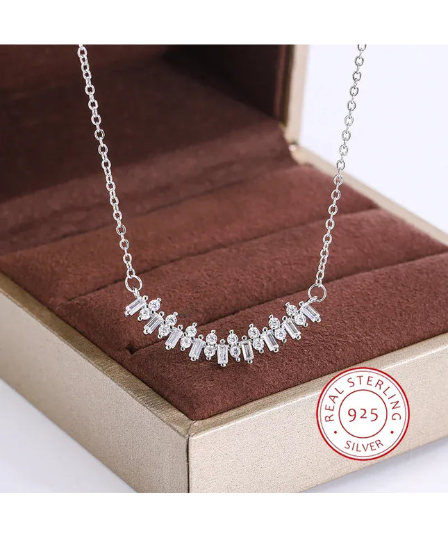 KissICON WHITE KissIcon 925 Silver Zircon Smile Necklace - Elegant Gift