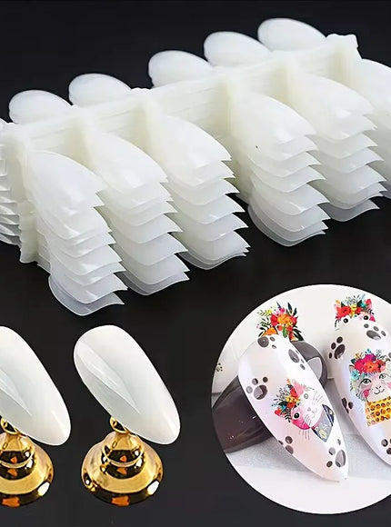 KissICON WHITE KissIcon Almond False Nails Set - Natural Transparent