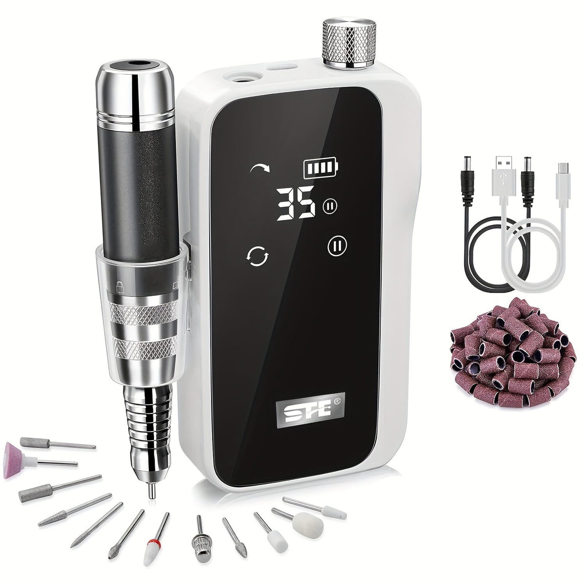 KissICON White KissIcon Nail Drill Machine For Acrylic Nails -