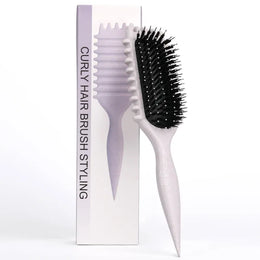 KissICON white KissIcon Salon Curl Hair Brush - Detangling Reduces