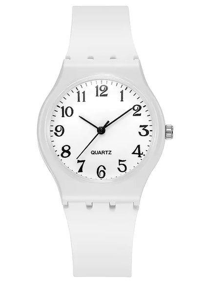 KissICON White KissIcon UTHAI C24 Kids Watch Silicone Strap Quartz