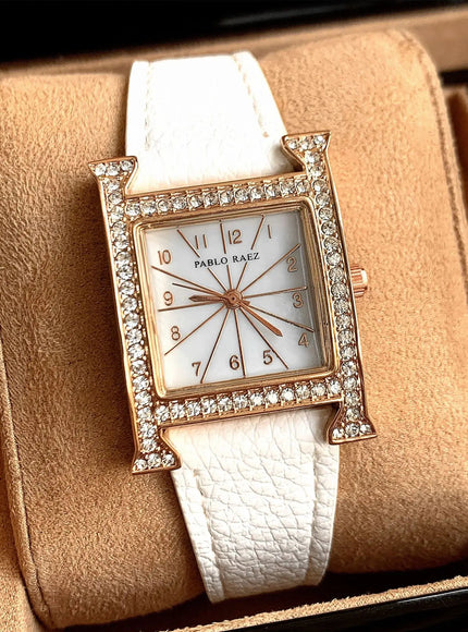 KissICON White [KissIcon] UTHAI Premium Women Watch Square - Waterproof