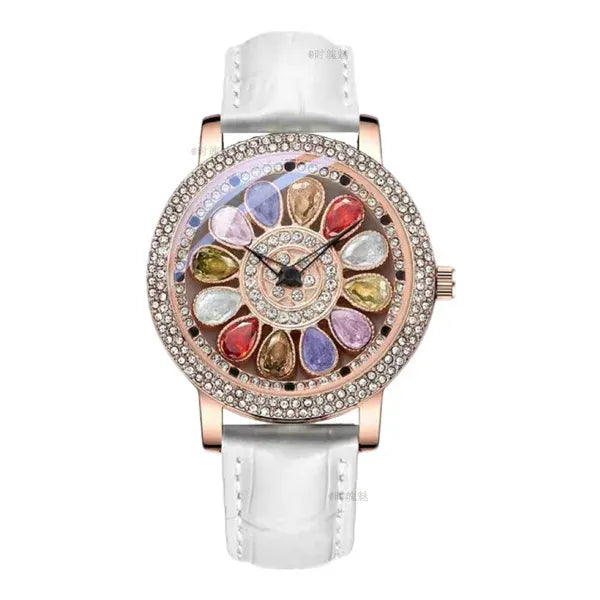KissICON White KissIcon UTHAI Quartz Watch Diamond Dial Waterproof -