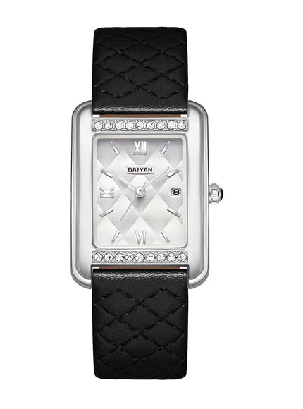 KissICON white -leather KissIcon Women Watch Diamond Waterproof Calendar - Stylish