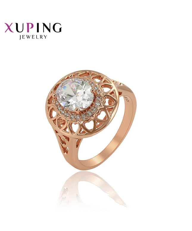 KissICON WHITE / Light Gold Color / 7 Kissicon Xuping Engagement Ring – Rose Gold Plated