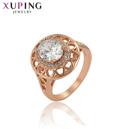 KissICON WHITE / Light Gold Color / 7 Kissicon Xuping Engagement Ring – Rose Gold Plated