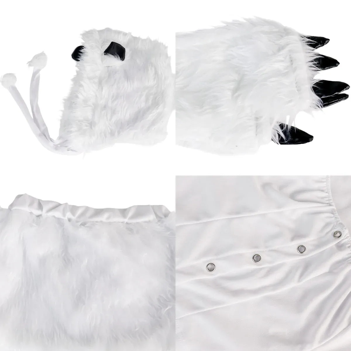 KissICON White / M Halloween Cosplay Animals Costume White Sexy Holiday Party Dress Suit Woman Backless Funny Bring A Hat Stage Costume Clothes