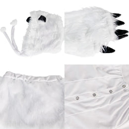 KissICON White / M Halloween Cosplay Animals Costume White Sexy Holiday Party Dress Suit Woman Backless Funny Bring A Hat Stage Costume Clothes