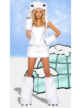 KissICON White / M Halloween Cosplay Animals Costume White Sexy Holiday Party Dress Suit Woman Backless Funny Bring A Hat Stage Costume Clothes