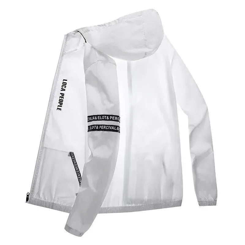 KissICON White / M Mens Waterproof QuickDry Hooded Sun Jacket